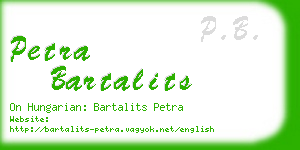 petra bartalits business card